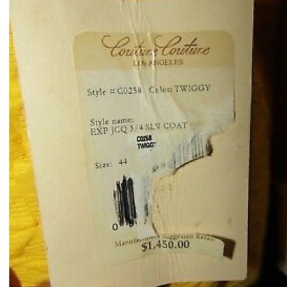 Couture Couture Jacquard 3/4 Sleeve Coat Twiggy Mod Style Los Angeles 40 M - Picture 14 of 15